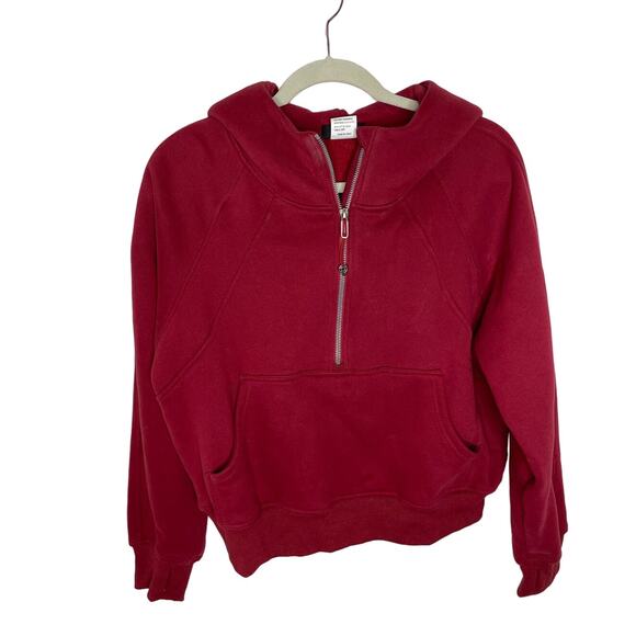 Amazon WYNNQUE Quarter Zip Pullover Crop Hoodie Long Sleeve Fleece Sweatshirt - Picture 2 of 6